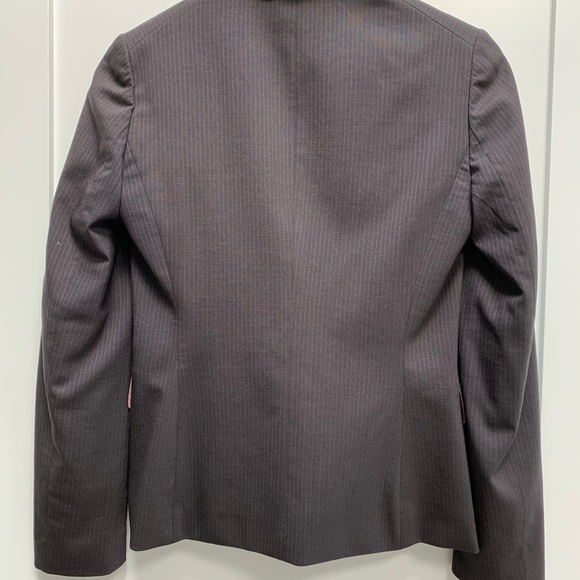 Elie Tahari Eggplant Pinstripe Wool Blazer - Picture 5 of 5